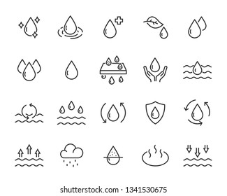 set of water icons, such as filter, liquid, aqua