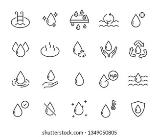 set of water icons, such as filter, liquid, aqua