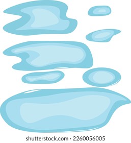 Set of water isolated on a white background, SVG Vector	