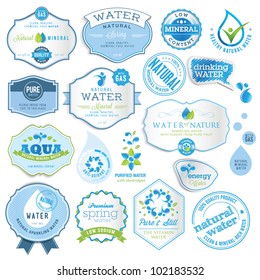 Set of water labels