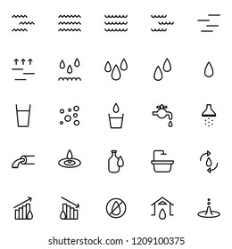 Set of water line icons