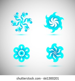 Set of water logo concept design, vector icon template for professional branding and business.