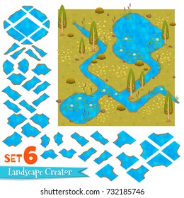 Set of water in nature. Vector illustration