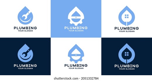 set of water or oil concept basic combination logo