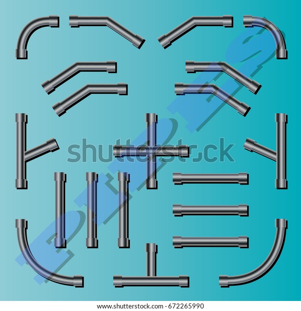 Set Water Pipes Stock Vector Royalty Free 672265990 Shutterstock