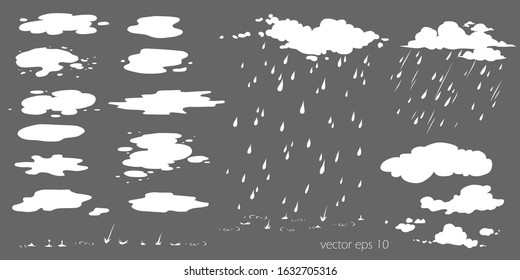 	
Set of water plashes, puddle. Flow effect vector animation, sprite sheet for game or cartoon or animation. Cartoon steam clouds, puff, mist, fog, watery vapour or dust explosion 2D VFX illustration
