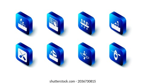 Set Water polo, Canoe rowing team sports, Kayak and paddle, Windsurfing, Paddle and  icon. Vector