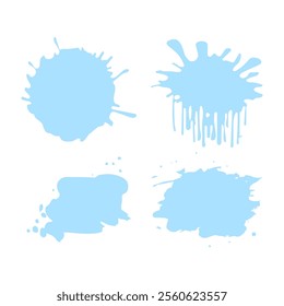 Set of water puddle. Vector illustration isolated on white background