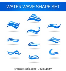 set of water shape logo template with modern concept and trendy style use for brand and business identity design vector eps 10