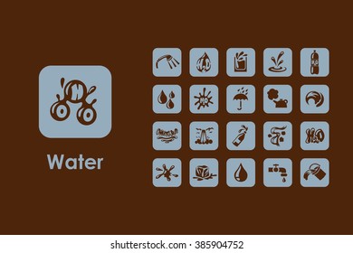 Set of water simple icons