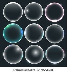set of water or soap bubbles 