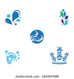 Establecer plantilla de diseño de ilustración de vectores de icono de salpicadura de agua