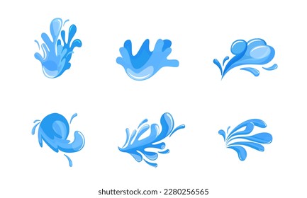 Set of Water Splash and spray. Set of waterdrop Vector illustration