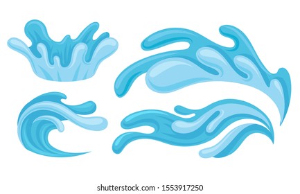 Set Of Water Splashe Patterns In Different Shapes And Forms Vector Illustrations Set Of Water Splashe Patterns In Different Shapes And Forms Vector Illustrations