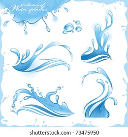 Set of water splashes. (vector illustration)