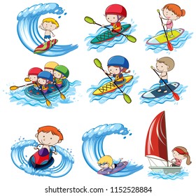 A set of water sport illustration