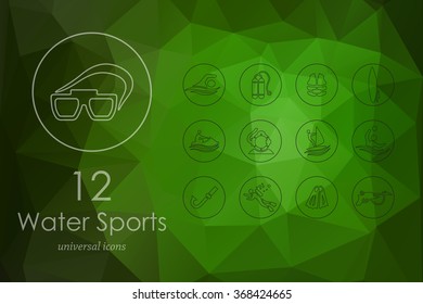 Set of water sports icons