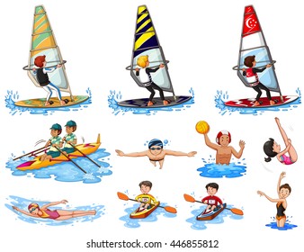 Set of water sports illustration