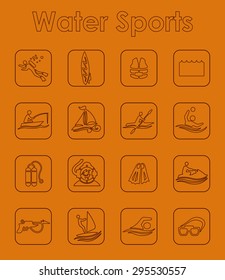 It is a set of water sports simple web icons