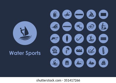 It is a set of water sports simple web icons