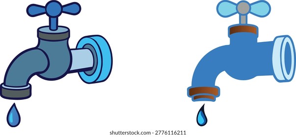  
 	
Set of water tab colorful vector. Water Tap Faucet Icon Set, Plumbing Water Valve Flat Vector Illustration
