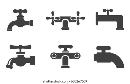 Set of water tap – stock vector