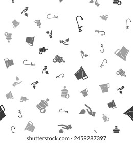 Set Water tap, Washing hands with soap, Jug glass water and Big bottle clean on seamless pattern. Vector
