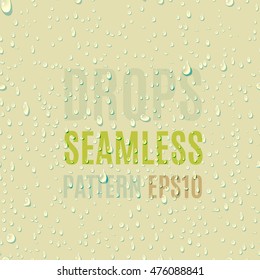 Set of water transparent drops seamless pattern.