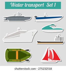 Set of water transport icon  for creating your own infographics or maps. Vector illustration