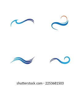 conjunto de iconos de onda de agua logotipo de diseño de ilustración vectorial