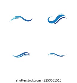 set of Water wave icon vector illustration design logo