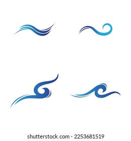 conjunto de iconos de onda de agua logotipo de diseño de ilustración vectorial