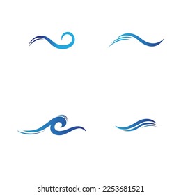 conjunto de iconos de onda de agua logotipo de diseño de ilustración vectorial