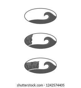 a set of water wave icons