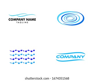 Set of Water Wave Logo Abstract Design Vector Template