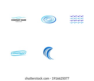 Plantilla de vectores de diseño abstracto con el logotipo de oleadas de agua
