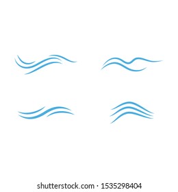Set of Water wave Logo design vector Template