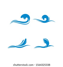 Set of Water Wave logo design vector. Icon Symbol. Template. Illustration