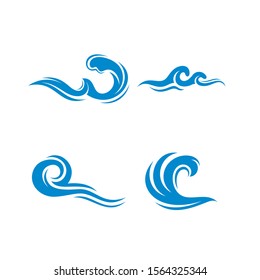 Set of Water Wave logo design vector. Icon Symbol. Template. Illustration