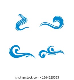 Set of Water Wave logo design vector. Icon Symbol. Template. Illustration