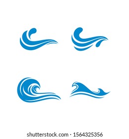Set of Water Wave logo design vector. Icon Symbol. Template. Illustration