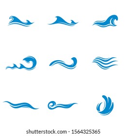 Set of Water Wave logo design vector. Icon Symbol. Template. Illustration