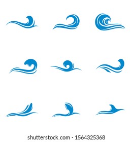 Set of Water Wave logo design vector. Icon Symbol. Template. Illustration