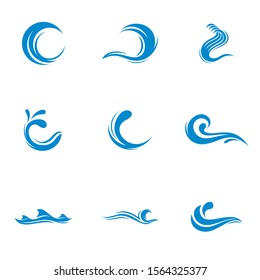 Set of Water Wave logo design vector. Icon Symbol. Template. Illustration