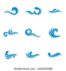 Set of Water Wave logo design vector. Icon Symbol. Template. Illustration