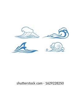 Set of water wave logo design vector. Icon symbol. Template. Illustration