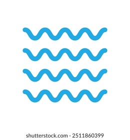Set of Water Waves Icons. wave logo. Blueblack Horizontal Zigzag Lines isolated on White Background. Flat Vector Icon Design Template Elements