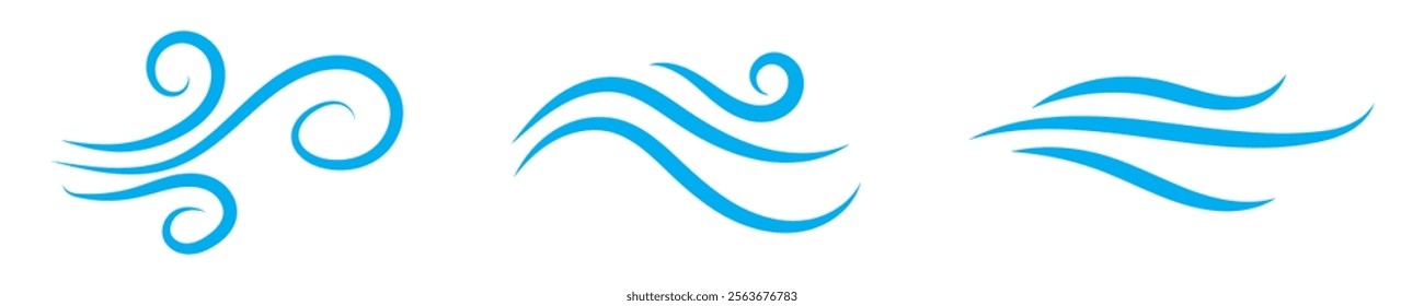 set of water waves vector illustration