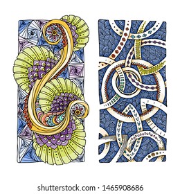 Set of watercolor abstract lined background. Modern doodle pattern for wallpapers, prints, pattern fills, web pages backgrounds, designs, surface textures.