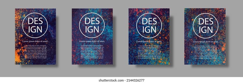 Set of watercolor background covers